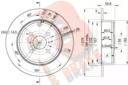 R BRAKE 78RBD22081