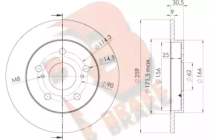 R BRAKE 78RBD22889