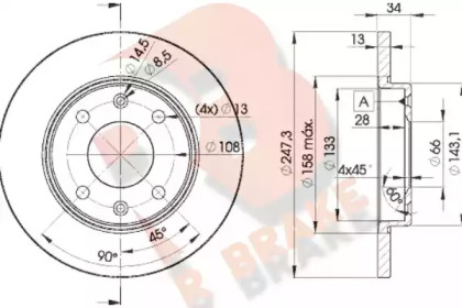 R BRAKE 78RBD24298