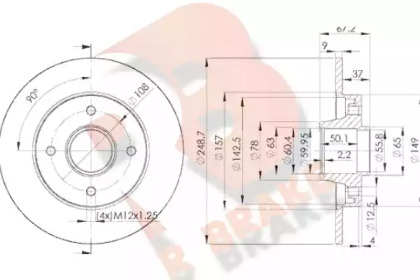 R BRAKE 78RBD14744