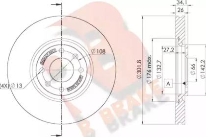 R BRAKE 78RBD25017