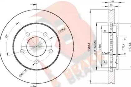 R BRAKE 78RBD25347