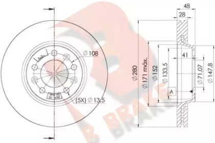 R BRAKE 78RBD25624