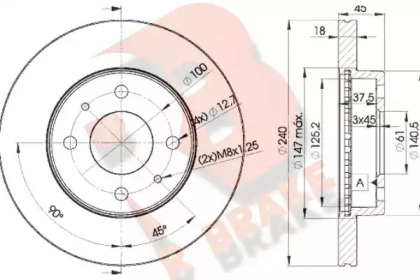 R BRAKE 78RBD25800