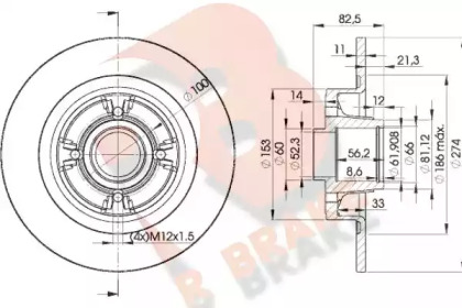 R BRAKE 78RBD16328