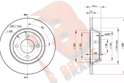 R BRAKE 78RBD28014