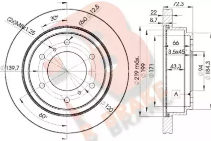 R BRAKE 78RBD18067