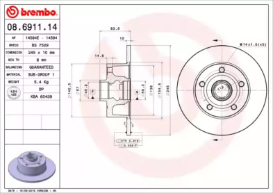 BREMBO 08.6911.14