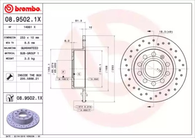 BREMBO 08.9502.1X