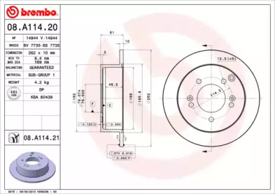 BREMBO 08.A114.20